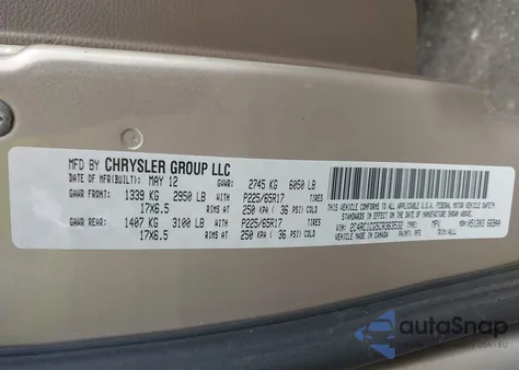 2012 Chrysler Town & Country Touring-L from USA, damaged, VIN 2C4RC1CG5CR363532